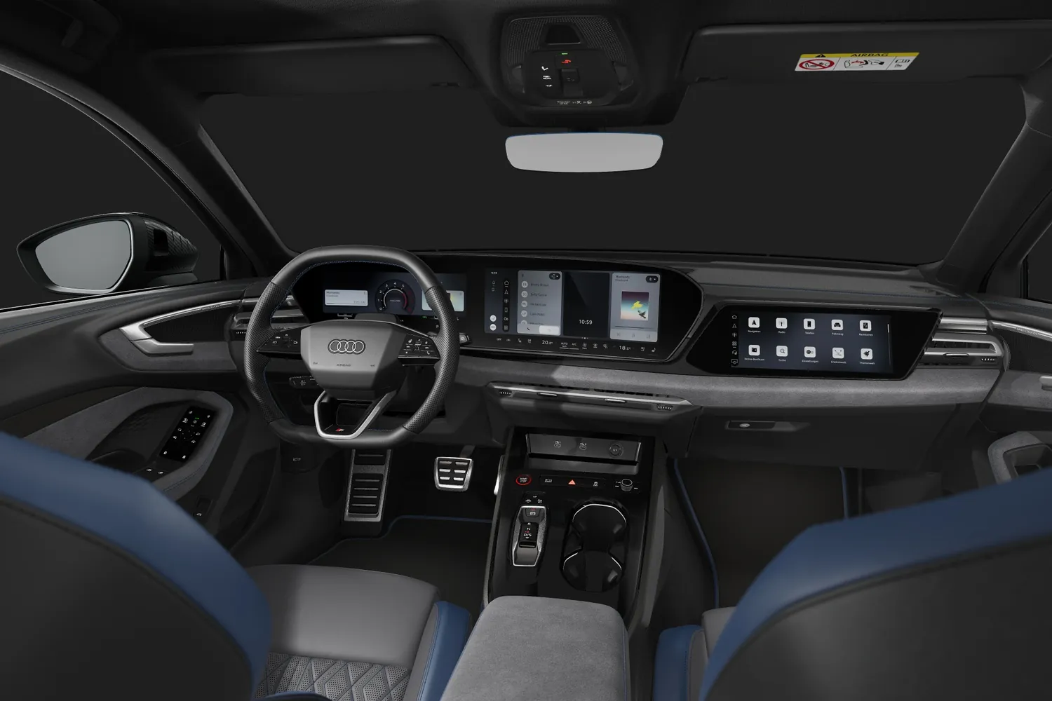 Audi S5: Серо-синяя кожа и три экрана