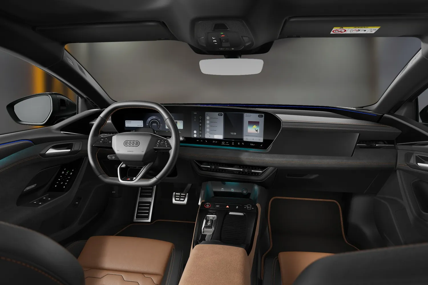Audi S6: Коньячная кожа и изогнутая панель