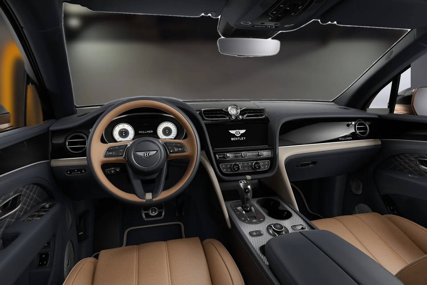 Bentley Bentayga EWB: Торпедо и пульт для заднего ряда