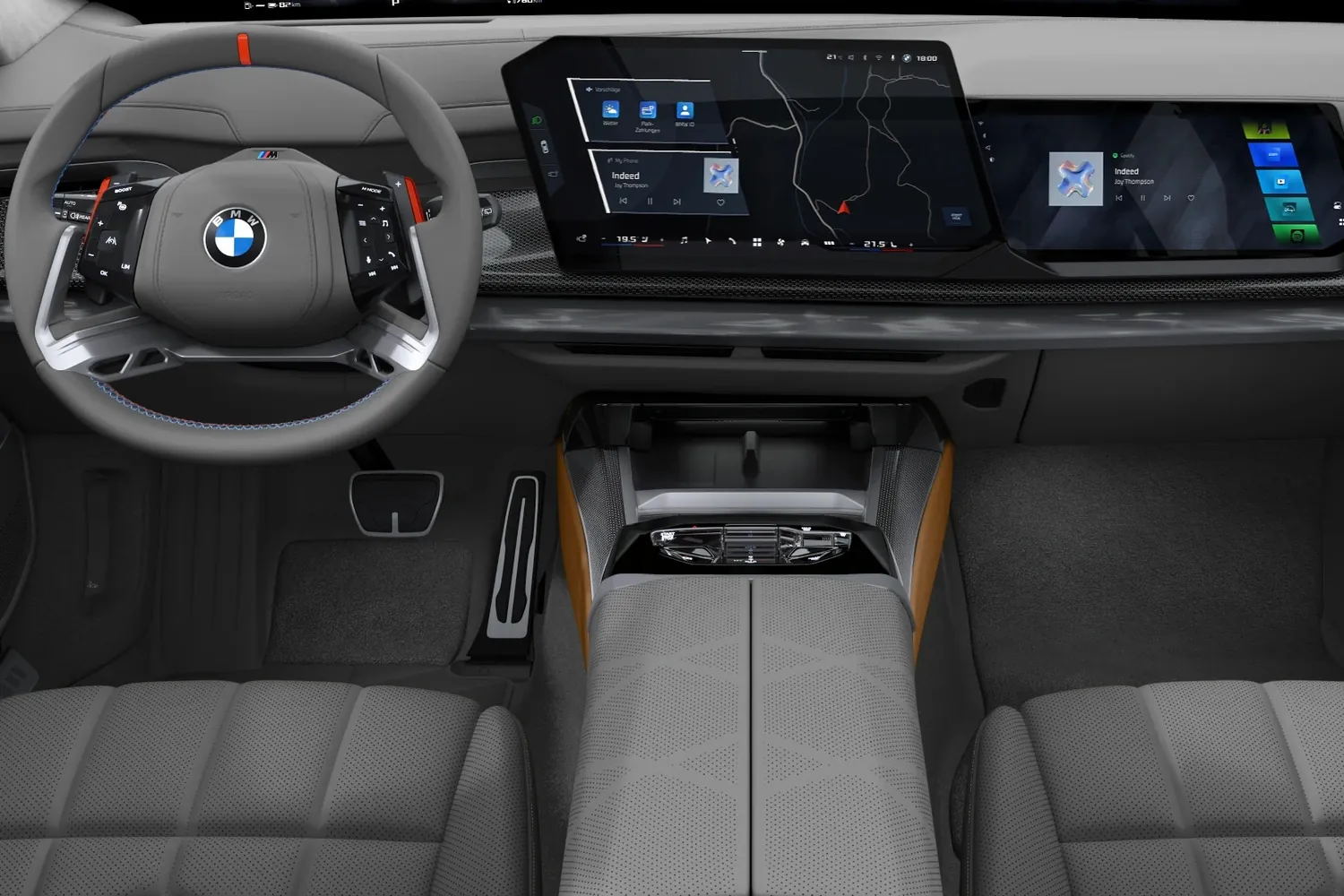 BMW 7 Series: Торпедо M760e с рулём M и экраном пассажира