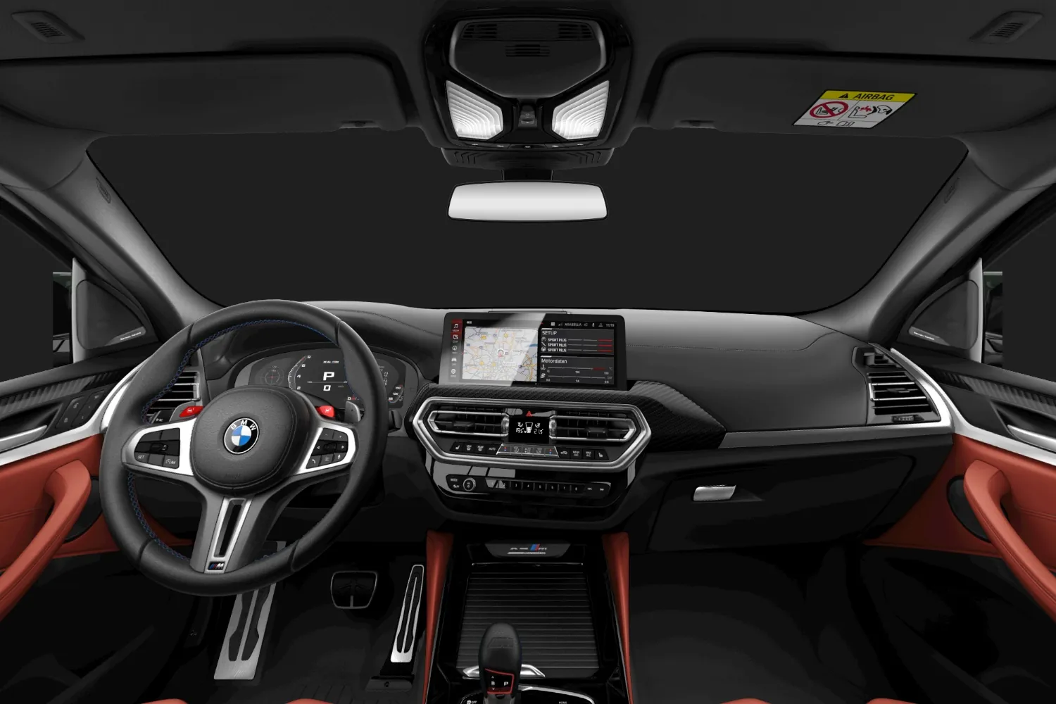 BMW X4 M: Торпедо в коже Sakhir Orange и M-графика на экранах