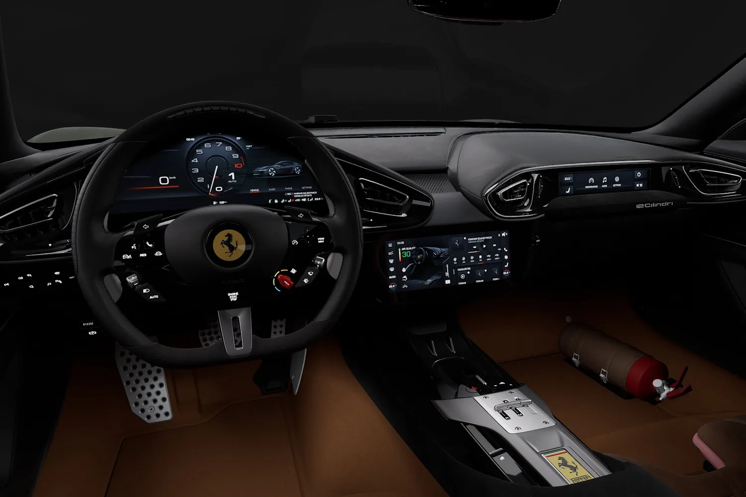 Ferrari 12Cilindri: Руль с manettino и три экрана