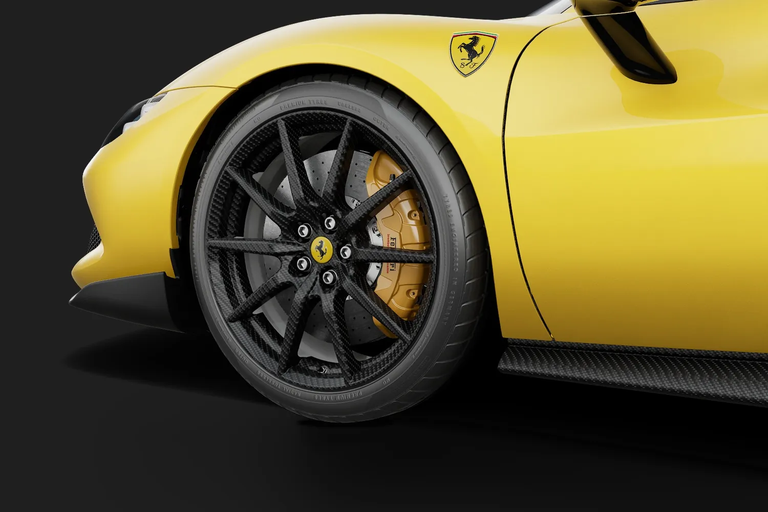 Ferrari 296 GTS: Карбоновый диск и жёлтый суппорт 296 GTS