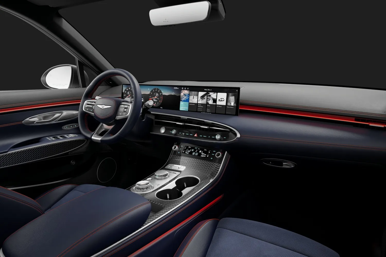 Genesis GV70: Экран OLED и карбон на консоли