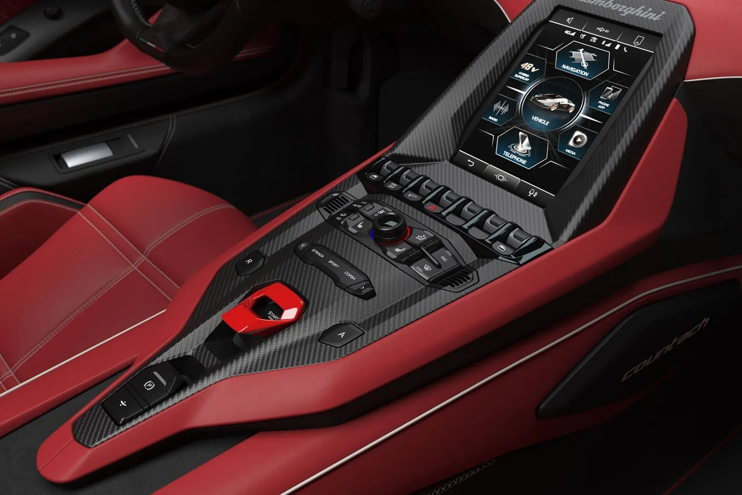 Lamborghini Countach: Экран 8,4 дюйма и кнопка Stile