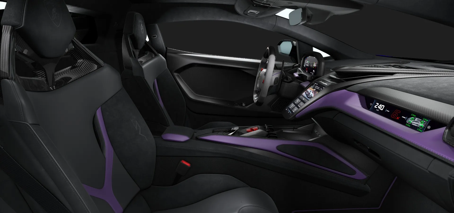 Кресла SV в цвете Nero Cosmus с вставкой Viola Acutus