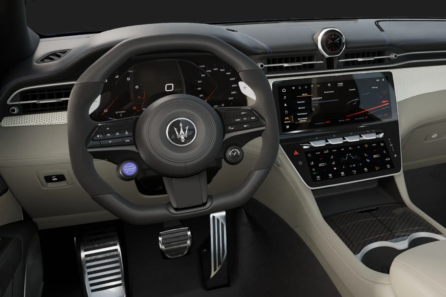Maserati Grecale: Руль, цифровой щиток и два экрана Grecale Trofeo