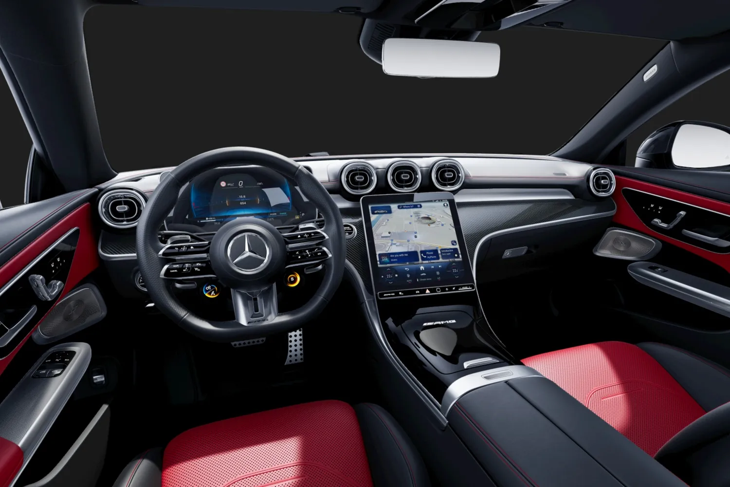 Mercedes-Benz AMG CLE53: Красные двери и руль в MICROCUT