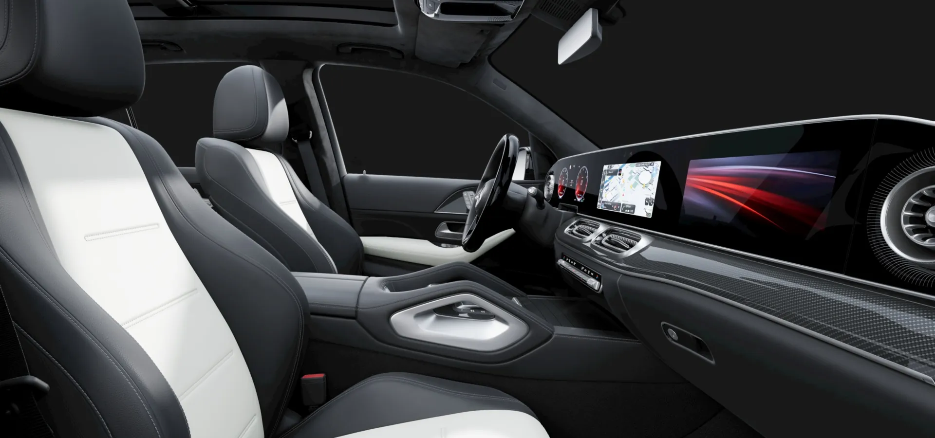 Белая и чёрная Nappa, карбон AMG