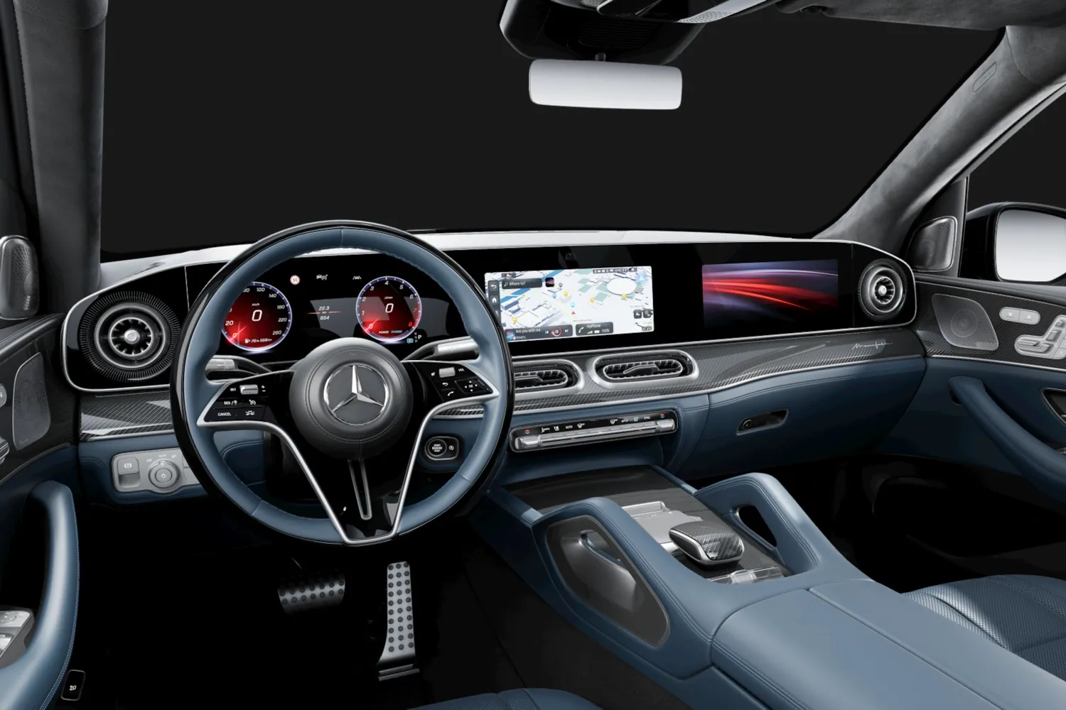 Mercedes-Benz GLS: Голубая кожа и три экрана MBUX