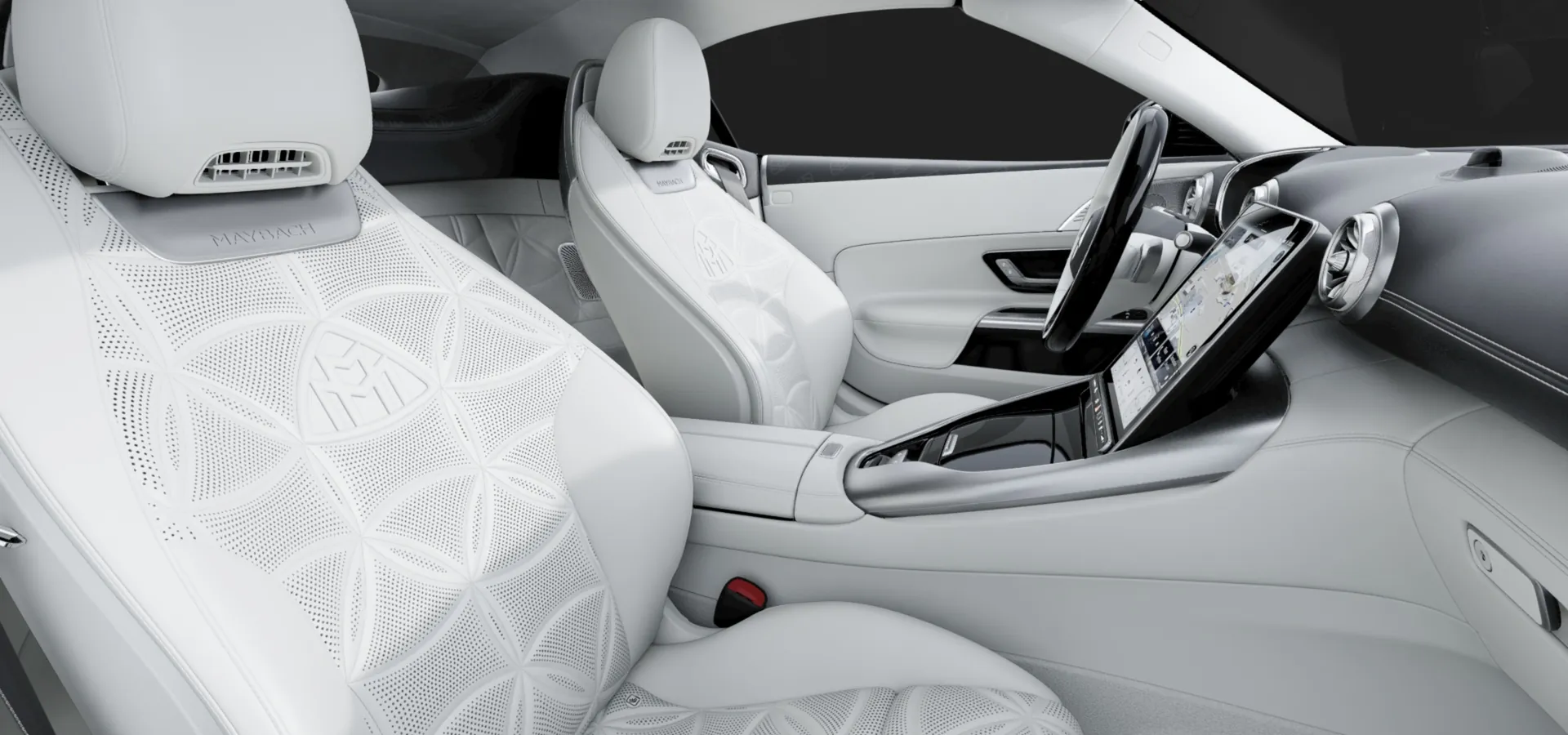Кристально-белая Nappa и герб Maybach