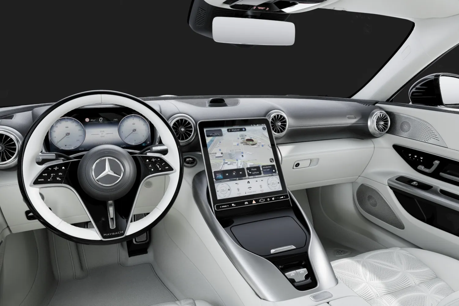 Mercedes-Benz Maybach SL: Белый руль и экран в консоли