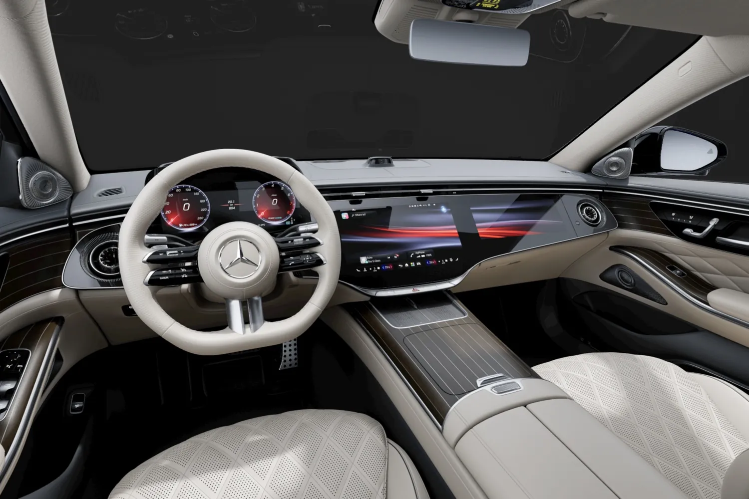 Mercedes-Benz S-Class: MBUX Superscreen и орех с алюминием