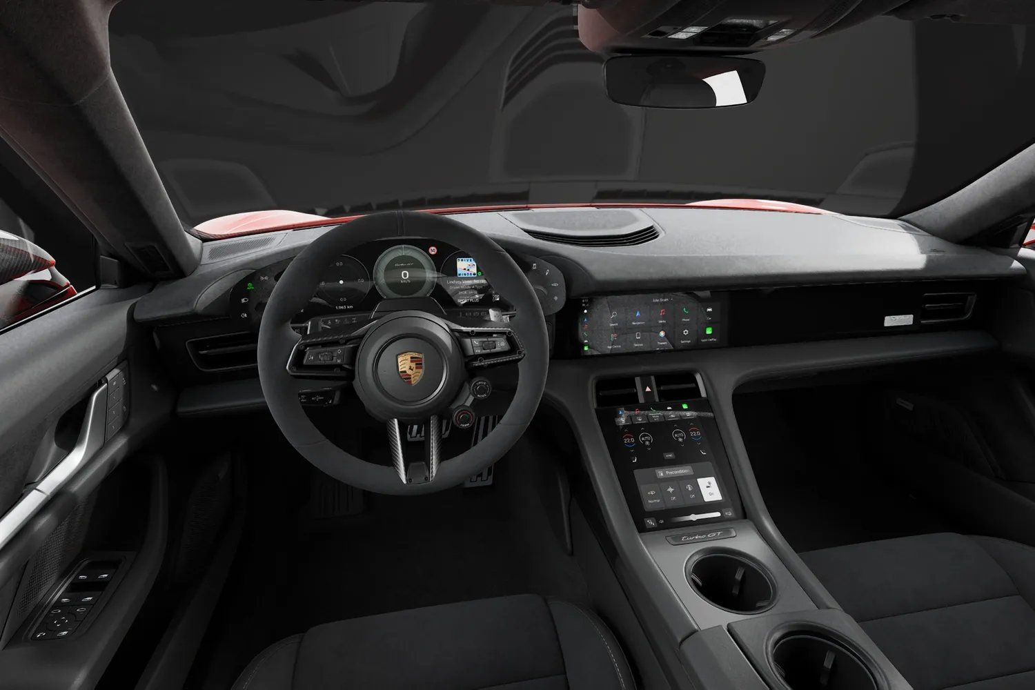 Porsche Taycan: Изогнутый экран и три дисплея