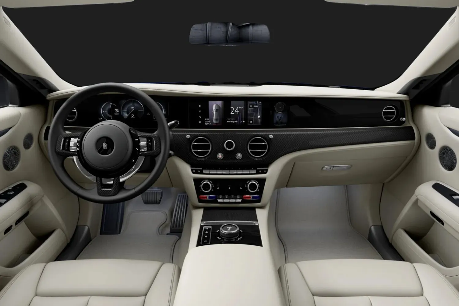 Rolls Royce Ghost: Стеклянная панель и витрина с часами
